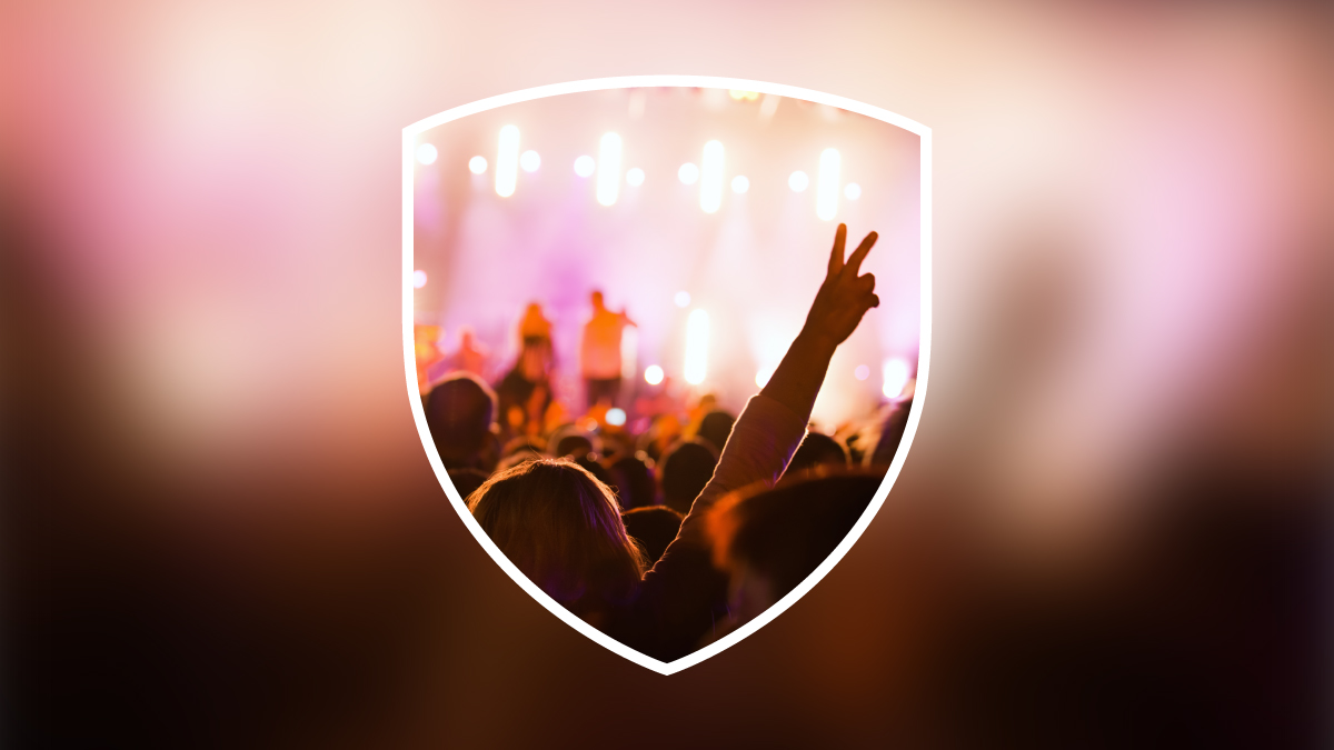 Private security guard controlling access at an outdoor party